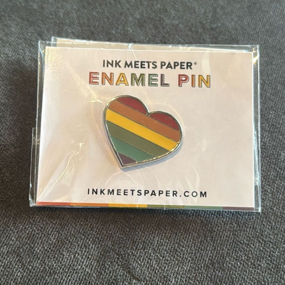 Rainbow Heart Pride Enamel Pin by Ink Meets Paper NEW